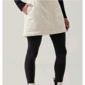 Athleta Girl Cream Quilted Sherpa Lined Puffer Skirt Snap Front Kids XXL 16
